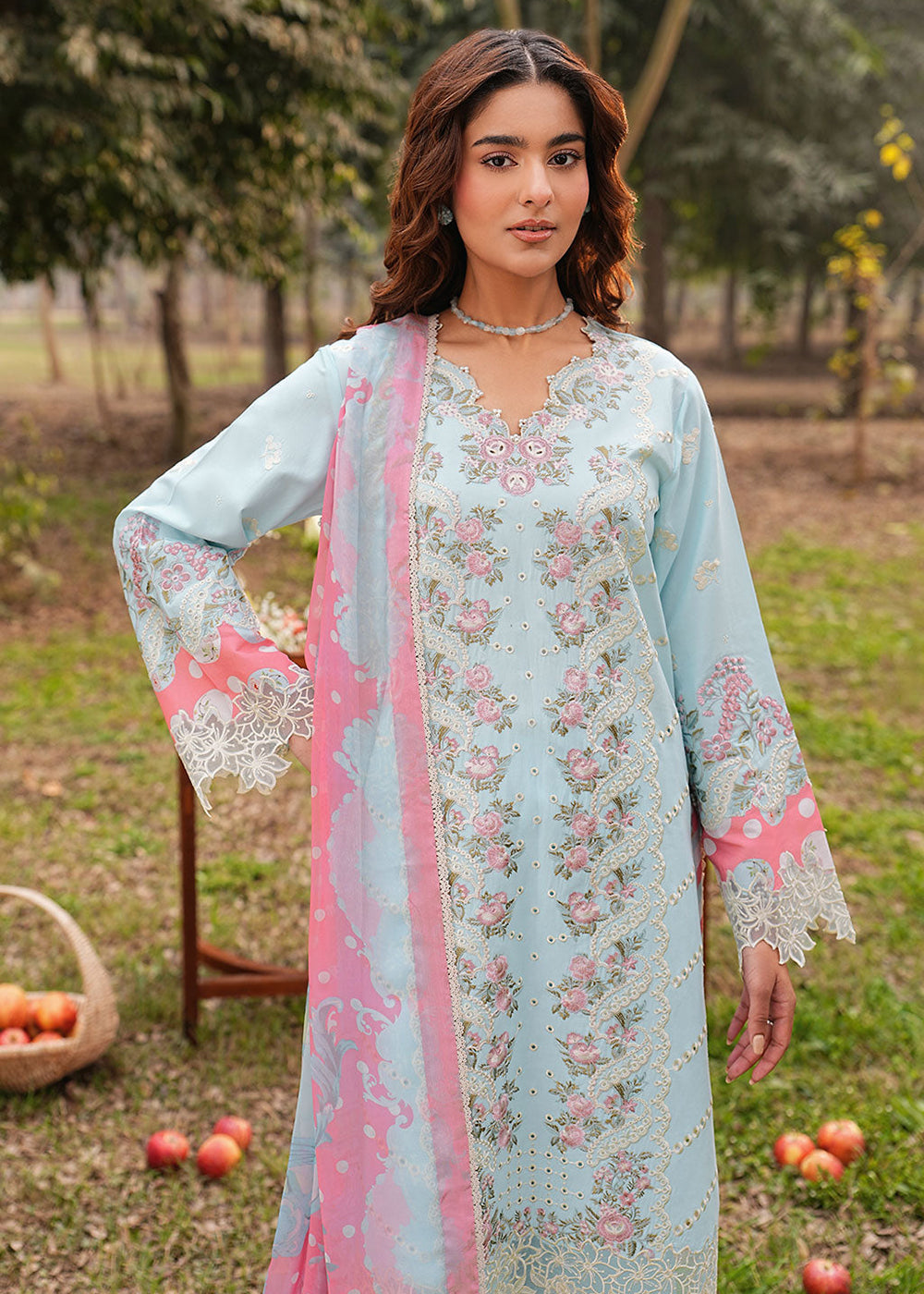 Buy Now Dhanak Embroidered Lawn '26 by Ramsha | DH-106 Online in US, UK, Canada, France, Italy, Germany, Greece, Sweden, Africa, Denmark & Worldwide at Empress.