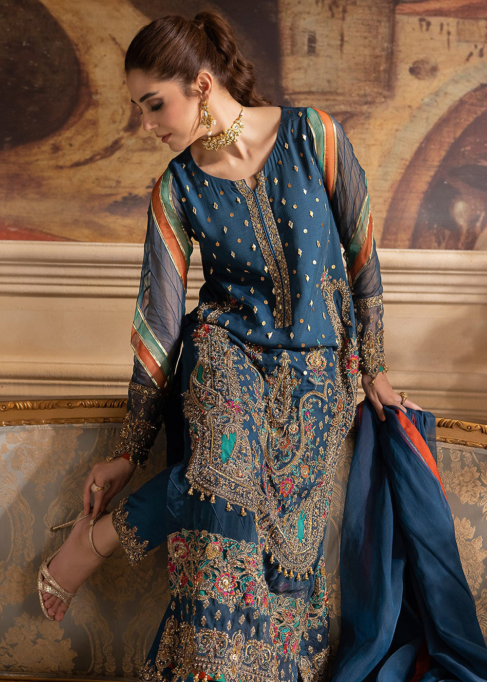 Buy Now Dastan E Jashan Premium Chiffon '24 by Charizma | DJW4-09 Online at Empress Online in USA, UK, France, UAE, Canada & Worldwide at Empress Clothing