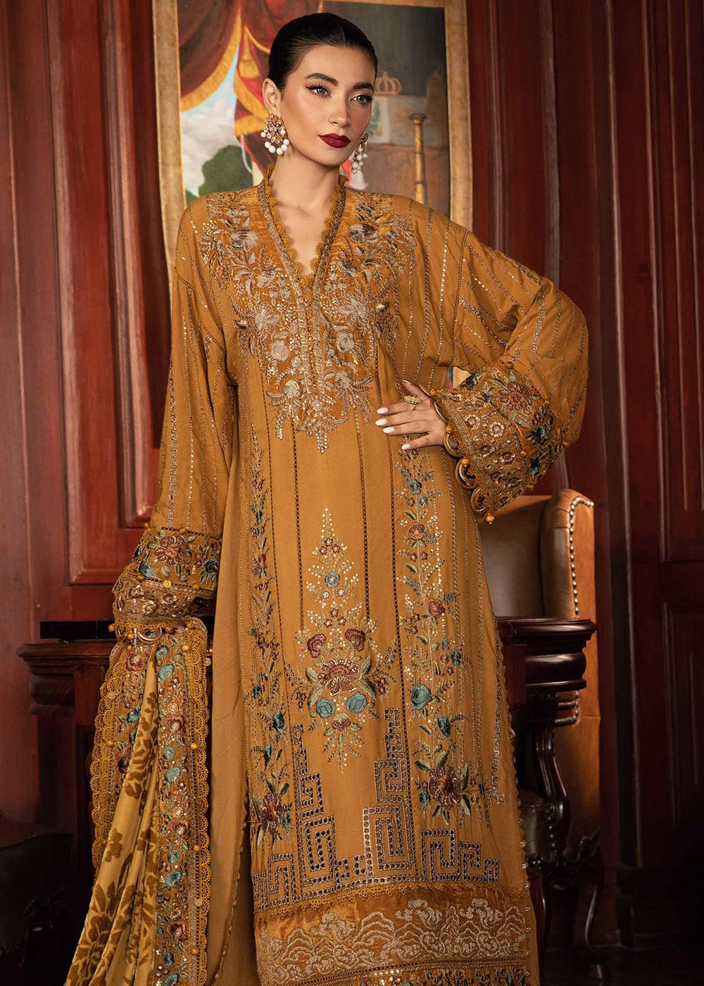 Buy Winter Luxe 2024 by Maria B | DL-1207 Mustard at Empress Clothing Buy Winter Luxe 2024 by Maria B | DL-1207 Mustard at Empress Clothing
