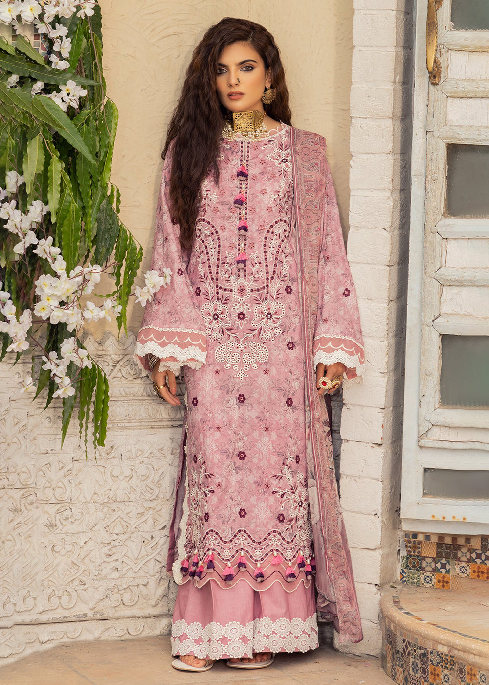 Buy Now Pink Lawn Suit - Adan Libas - Dorian Eid Edit '23 - 5195-D5 Online in USA, UK, Canada & Worldwide at Empress Clothing.