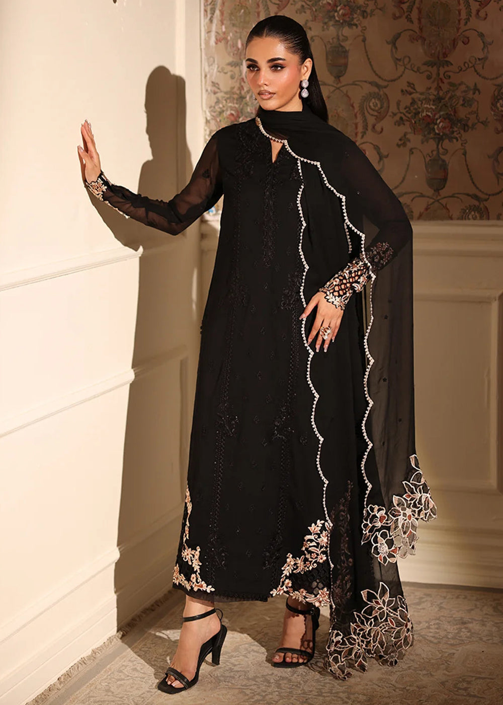 Buy Now Ensembles Party Wear '25 by Azure | Dusken Lace Online in USA, UK, Canada, France, Italy, Germany, Greece, Sweden, Africa, UAE & Worldwide at Empress.