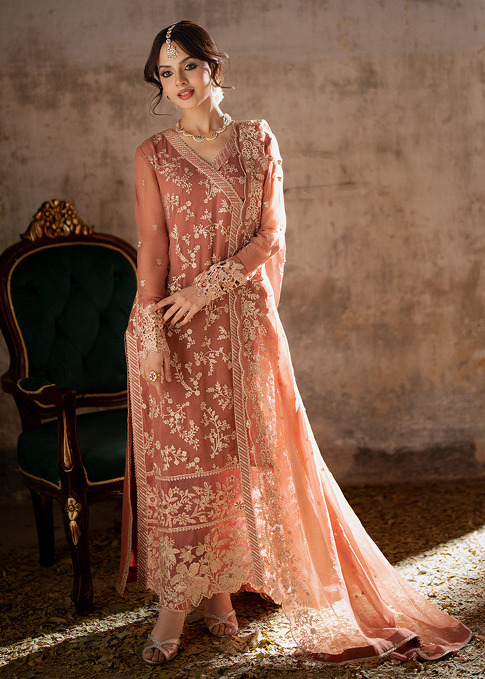 Buy Now Ensembles Embroidered Formals '25 by Azure | Dusky Bloom Online in USA, UK, Canada & Worldwide at Empress Clothing.