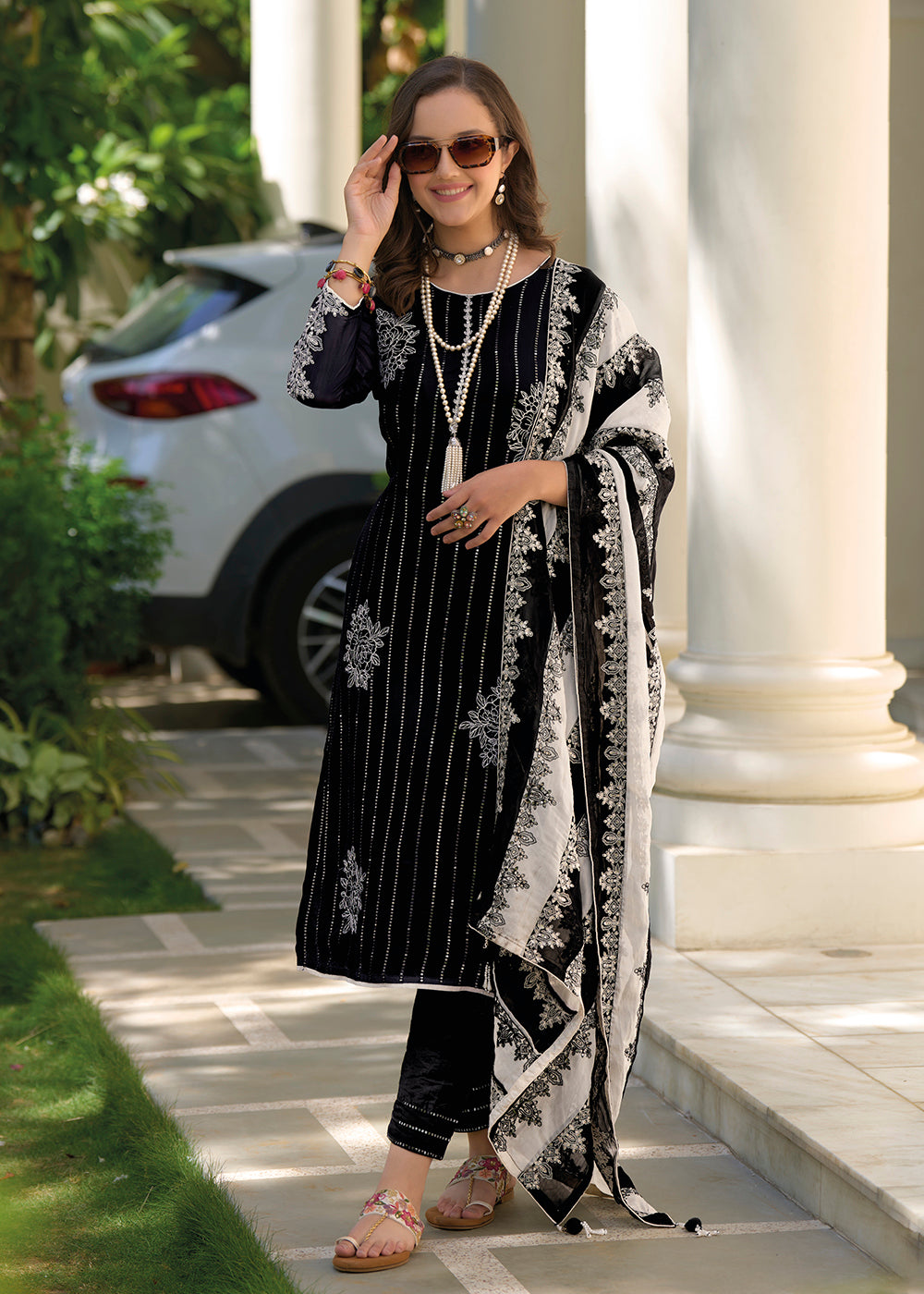 Buy Now Magnificent Black Organza Fancy Trendy Salwar Suit Online in USA, UK, Canada, Germany, Australia & Worldwide at Empress Clothing. 