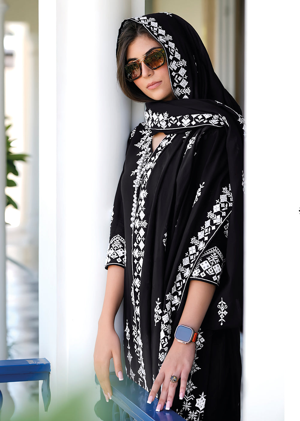 Shop Now Appealing Black Mal Mal Embroidered Festive Sharara Suit Online at Empress Clothing in USA, UK, Canada, Italy & Worldwide. 