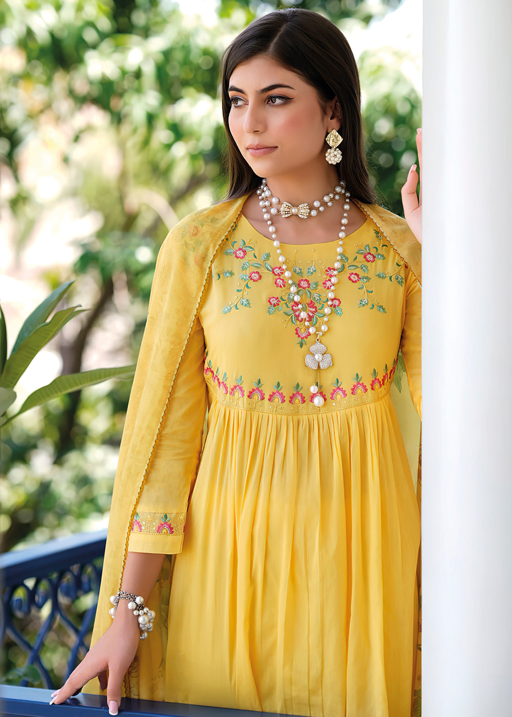 Buy Now Graceful Yellow Mal Mal Cotton Salwar Suit Online in USA, UK, Canada, Germany, Australia & Worldwide at Empress Clothing.