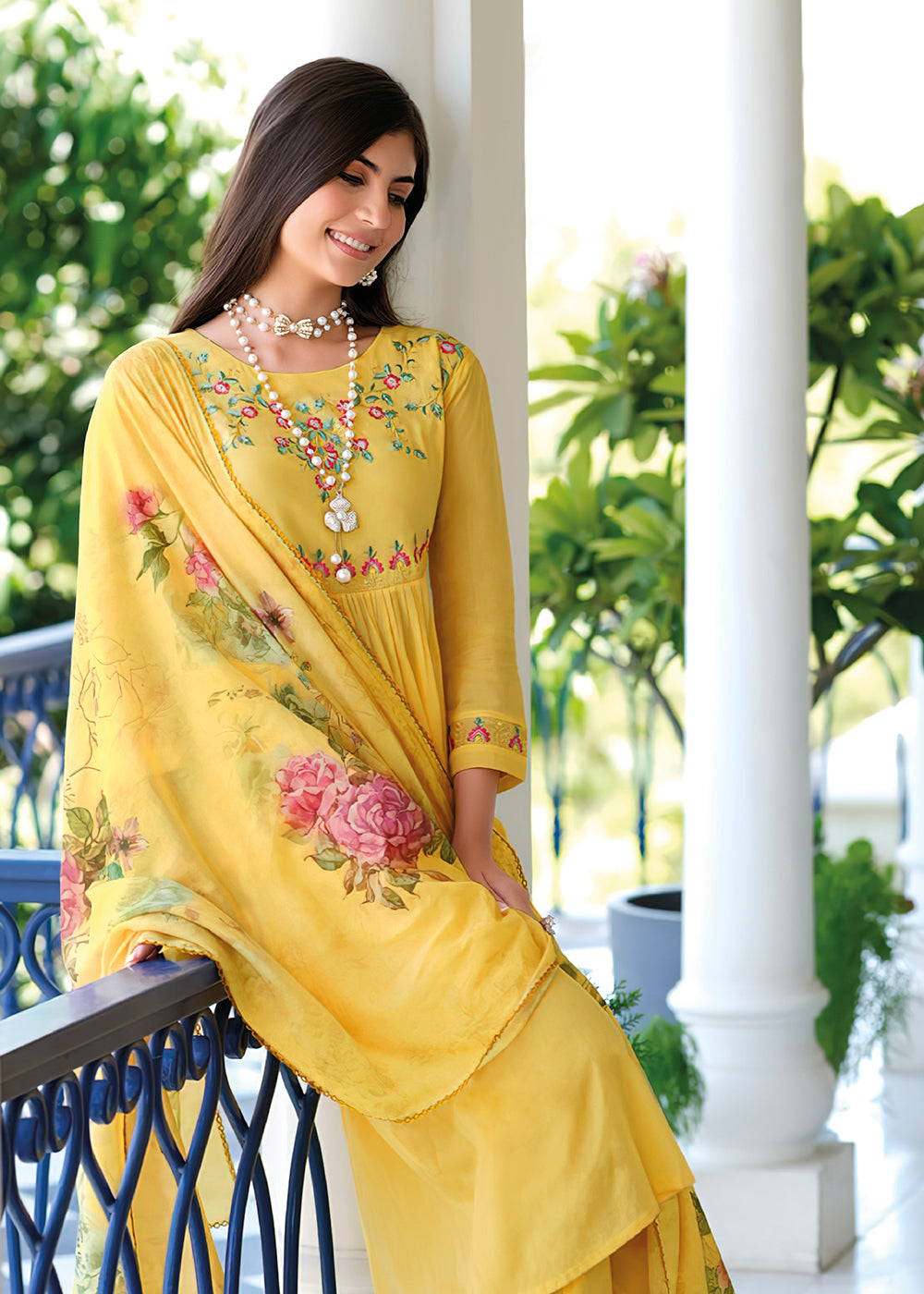 Buy Now Graceful Yellow Mal Mal Cotton Salwar Suit Online in USA, UK, Canada, Germany, Australia & Worldwide at Empress Clothing.