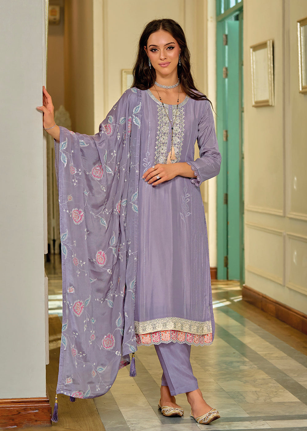 Buy Now Exquisite Purple Premium Silk Festive Wear Salwar Suit Online in USA, UK, Canada, Germany, Australia & Worldwide at Empress Clothing.