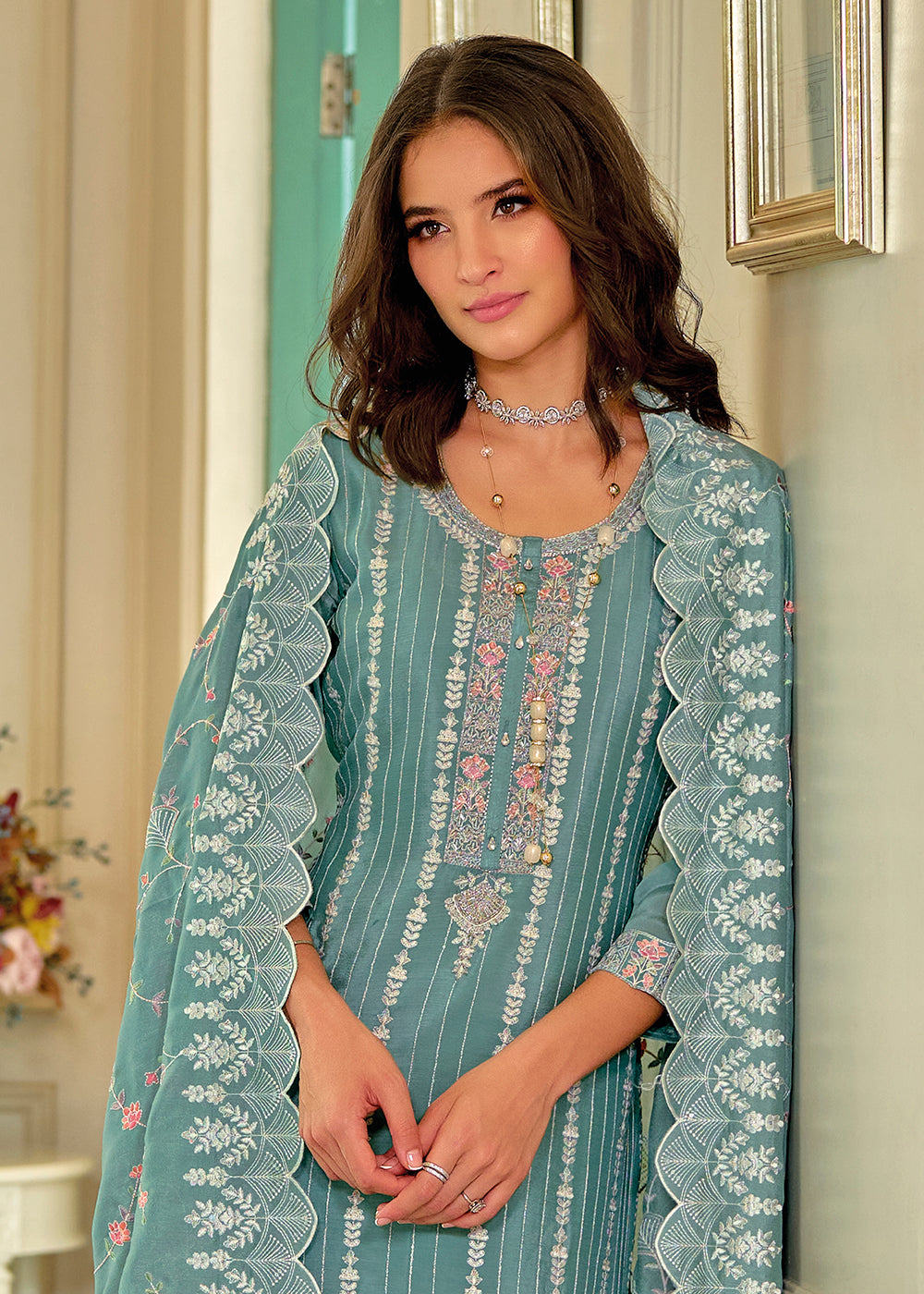 Buy Now Exquisite Green Premium Silk Festive Wear Salwar Suit Online in USA, UK, Canada, Germany, Australia & Worldwide at Empress Clothing. 