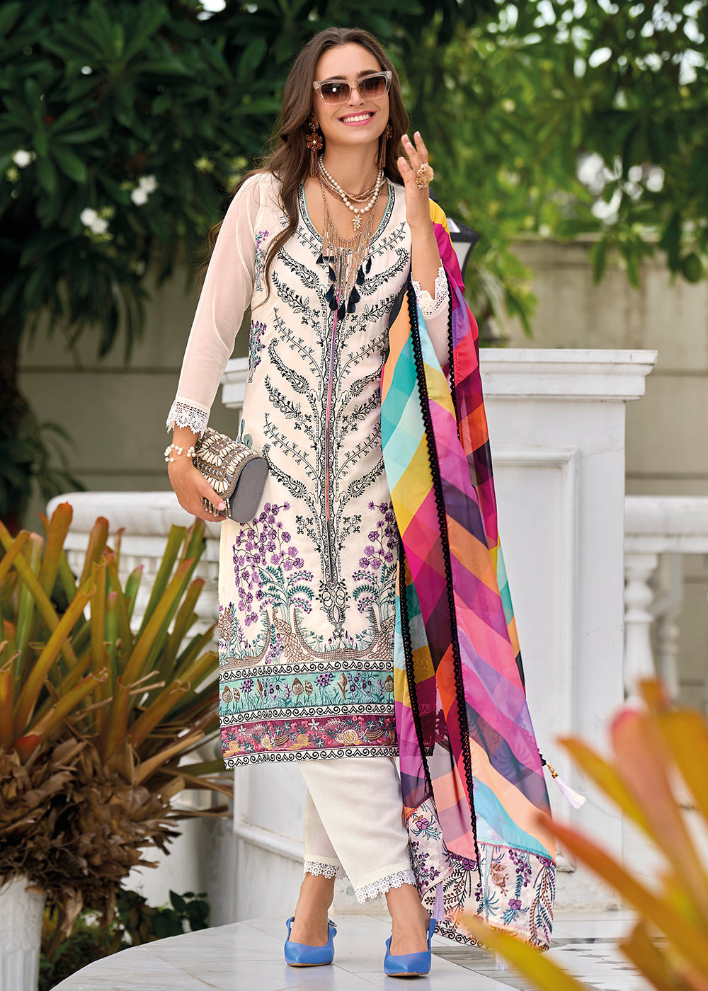 Kameez Salwar Pakistani Indian Suit Designer Pent Type Stitched