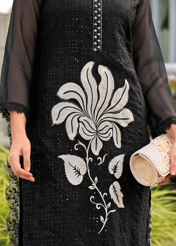 Buy Now Black Heavy Organza GPU Lace Work Pant Style Salwar Suit Online in USA, UK, Canada, Germany, Australia & Worldwide at Empress Clothing.