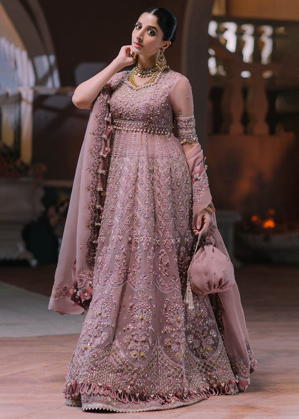 Republic Latest Pakistani Wedding dress Bridal Lehenga Choli Custom  stitched WF-41 Pink