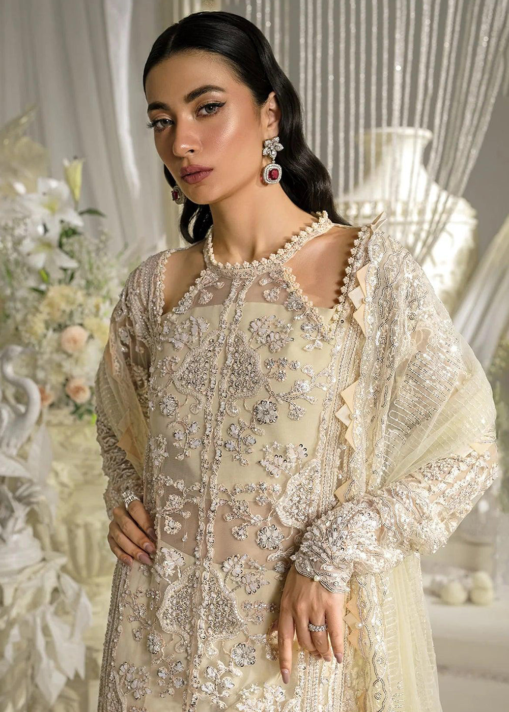 Buy Now Evara Luxury Formals Collection '24 by Elaf Premium | EFE-01 AURA Online at Empress Online in USA, UK, France, UAE, Canada & Worldwide at Empress Clothing. 