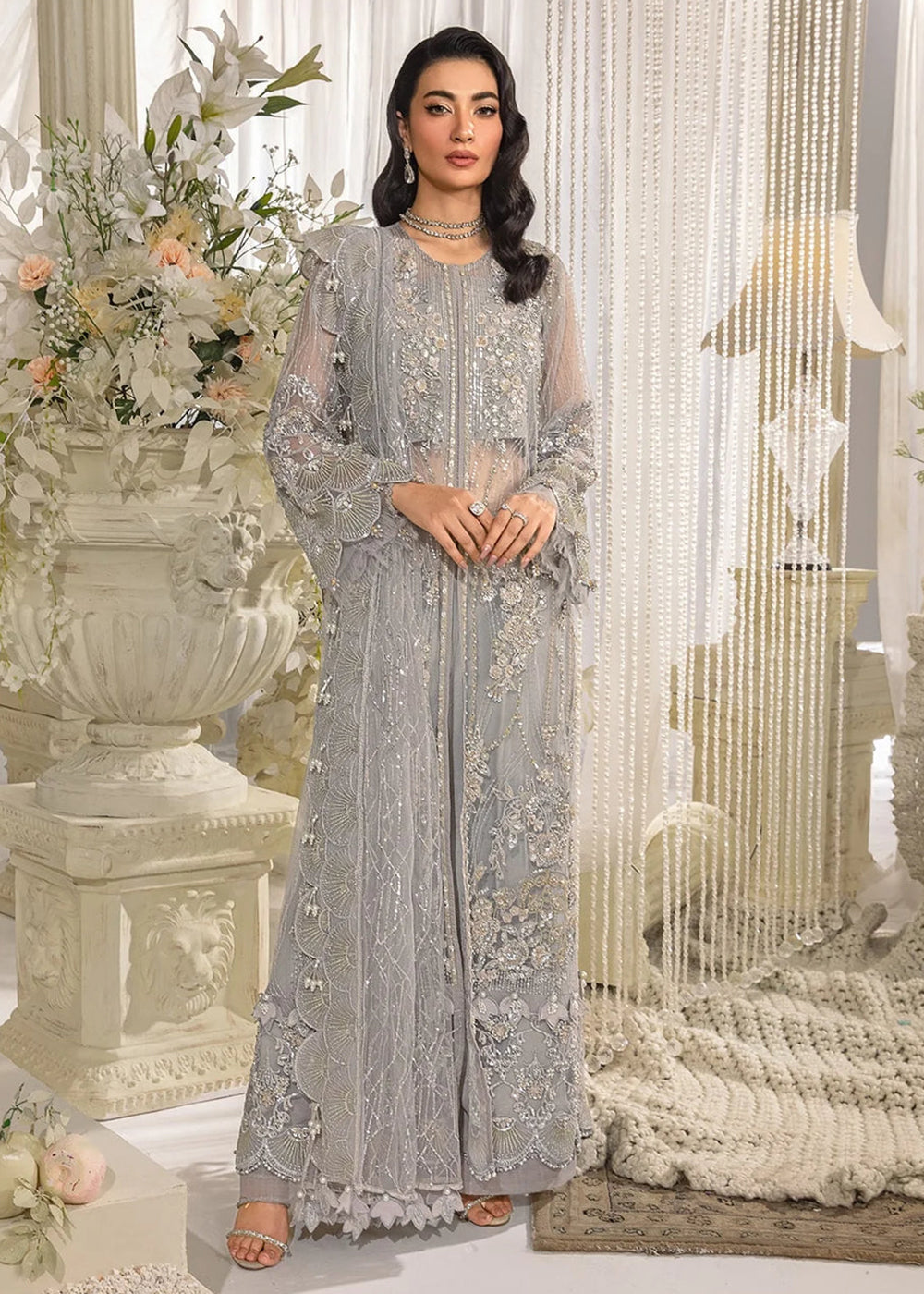 Buy Now Evara Luxury Formals Collection '24 by Elaf Premium | EFE-04 DOVE Online at Empress Online in USA, UK, France, UAE, Canada & Worldwide at Empress Clothing. 