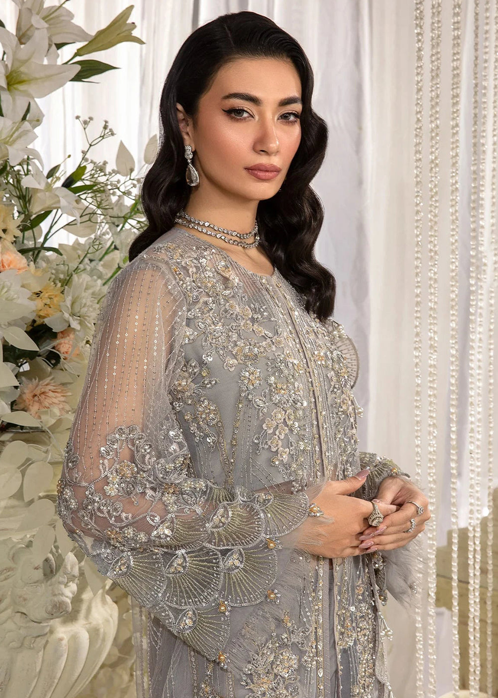 Buy Now Evara Luxury Formals Collection '24 by Elaf Premium | EFE-04 DOVE Online at Empress Online in USA, UK, France, UAE, Canada & Worldwide at Empress Clothing. 