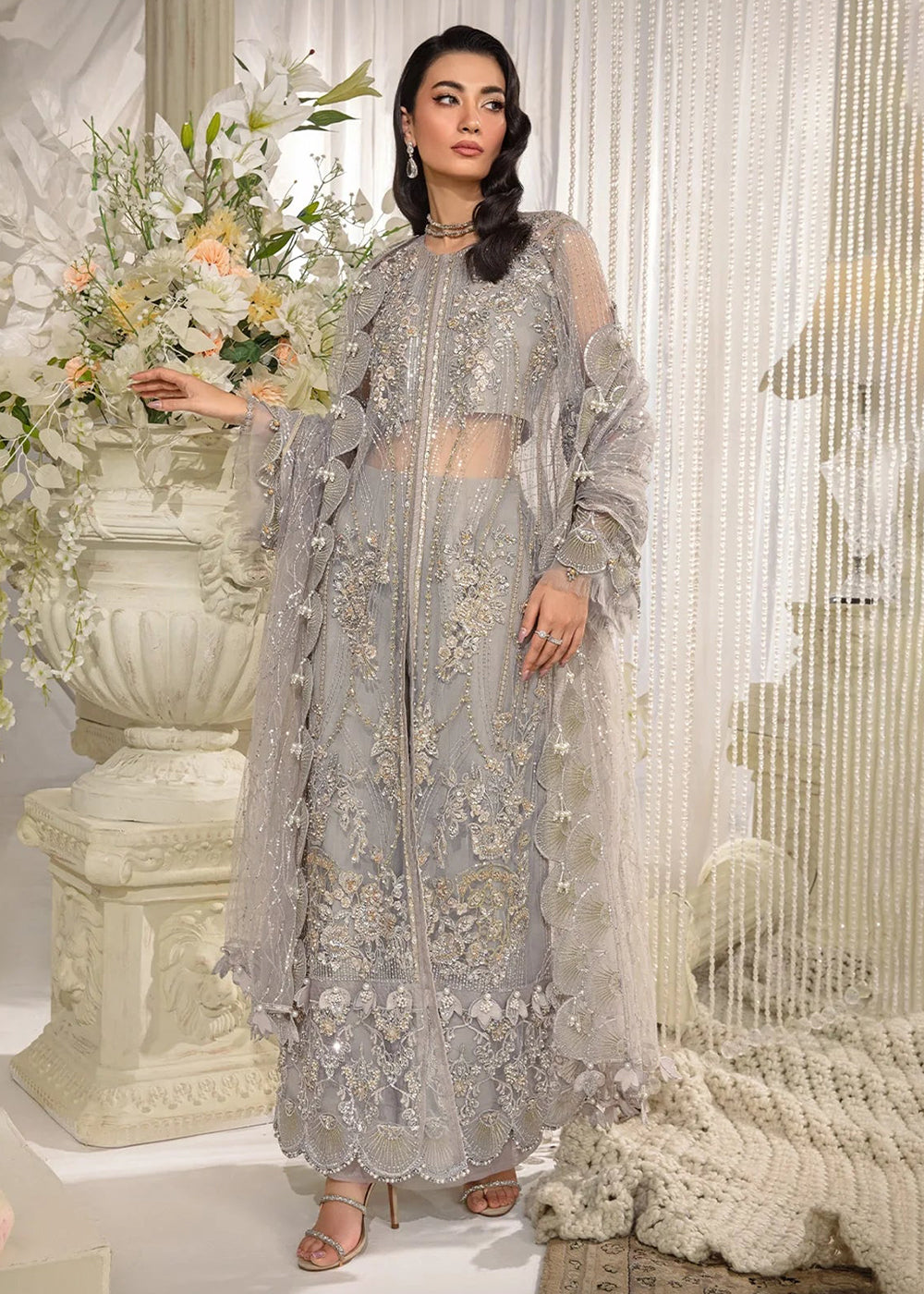 Buy Now Evara Luxury Formals Collection '24 by Elaf Premium | EFE-04 DOVE Online at Empress Online in USA, UK, France, UAE, Canada & Worldwide at Empress Clothing. 