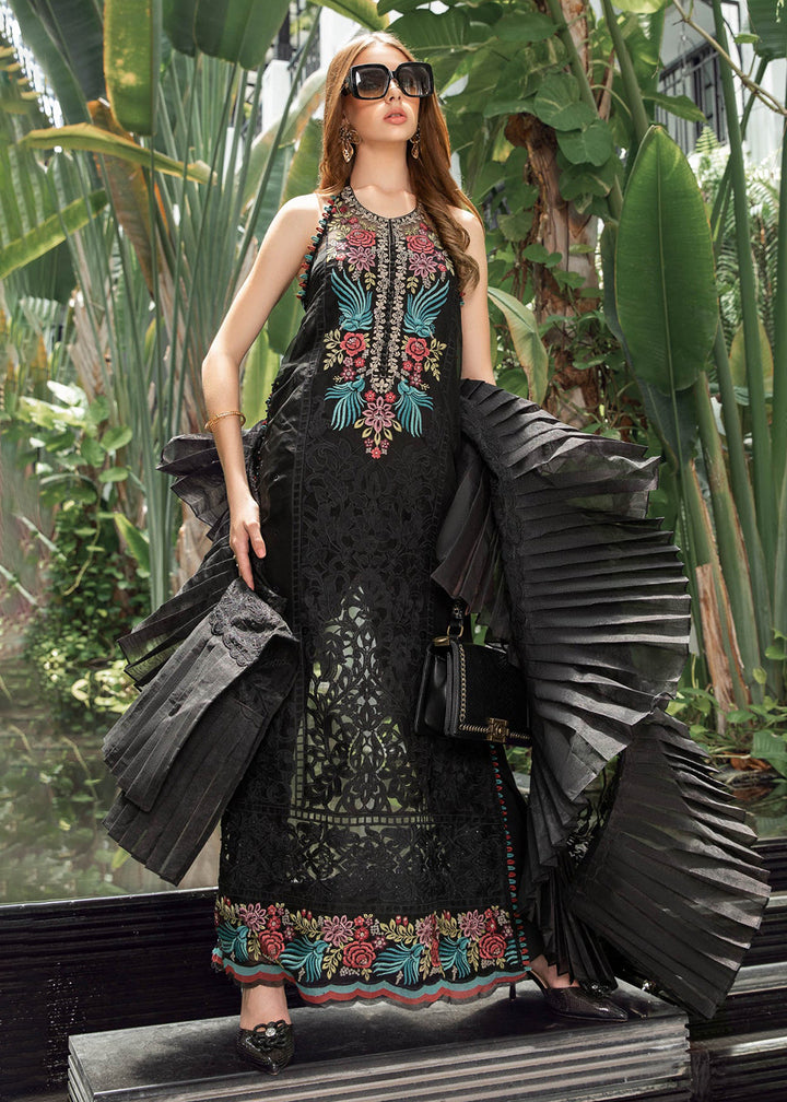 Buy Now Classy Black Embroidered Suit - Maria B Lawn Eid Collection 2023 - EL-23-04 Online in USA, UK, Canada & Worldwide at Empress Clothing.