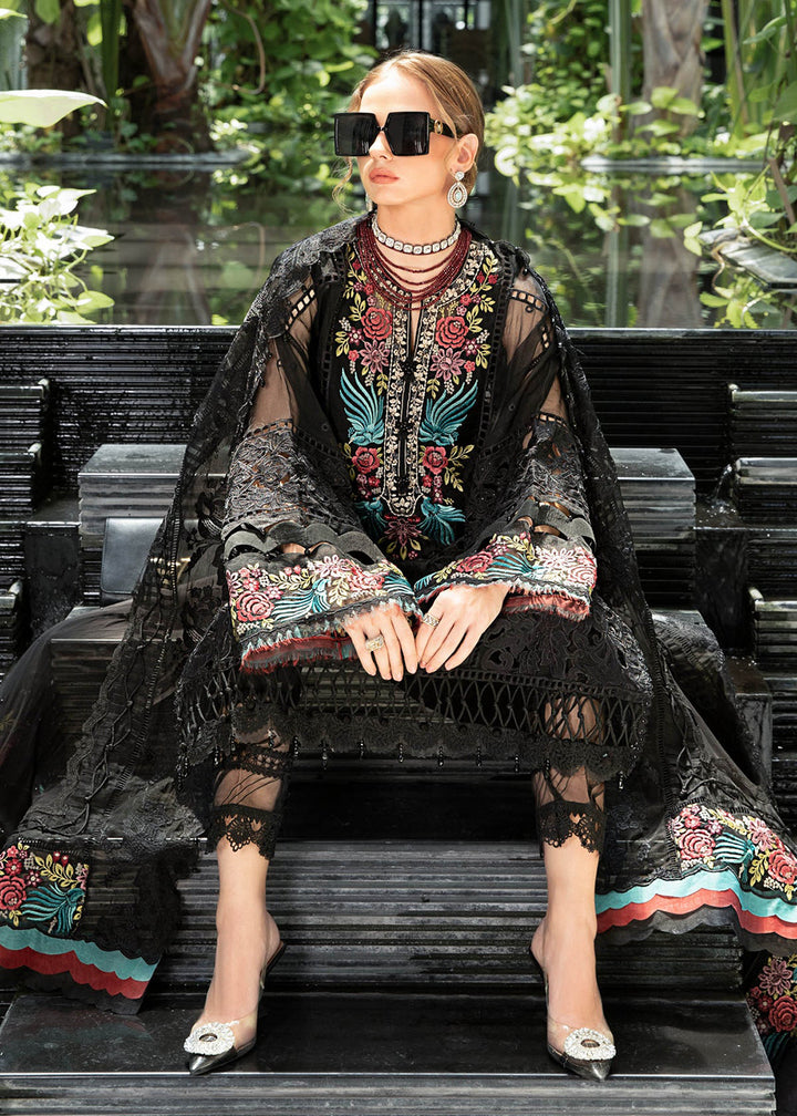 Buy Now Classy Black Embroidered Suit - Maria B Lawn Eid Collection 2023 - EL-23-04 Online in USA, UK, Canada & Worldwide at Empress Clothing.
