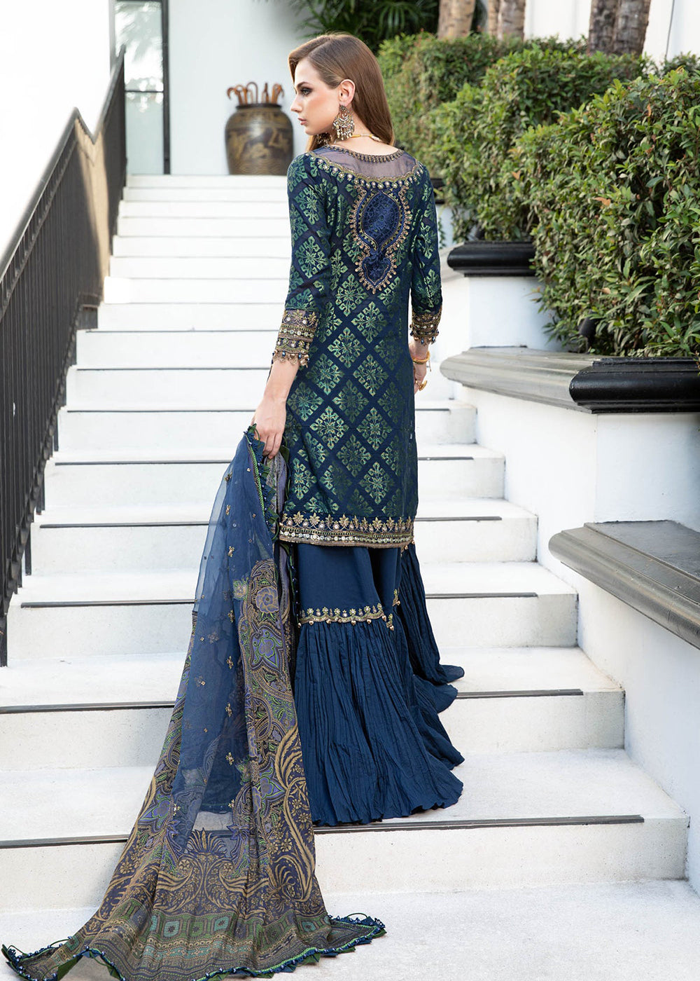 Pretty Blue Embroidered Suit - Maria B Lawn Eid Collection 2023