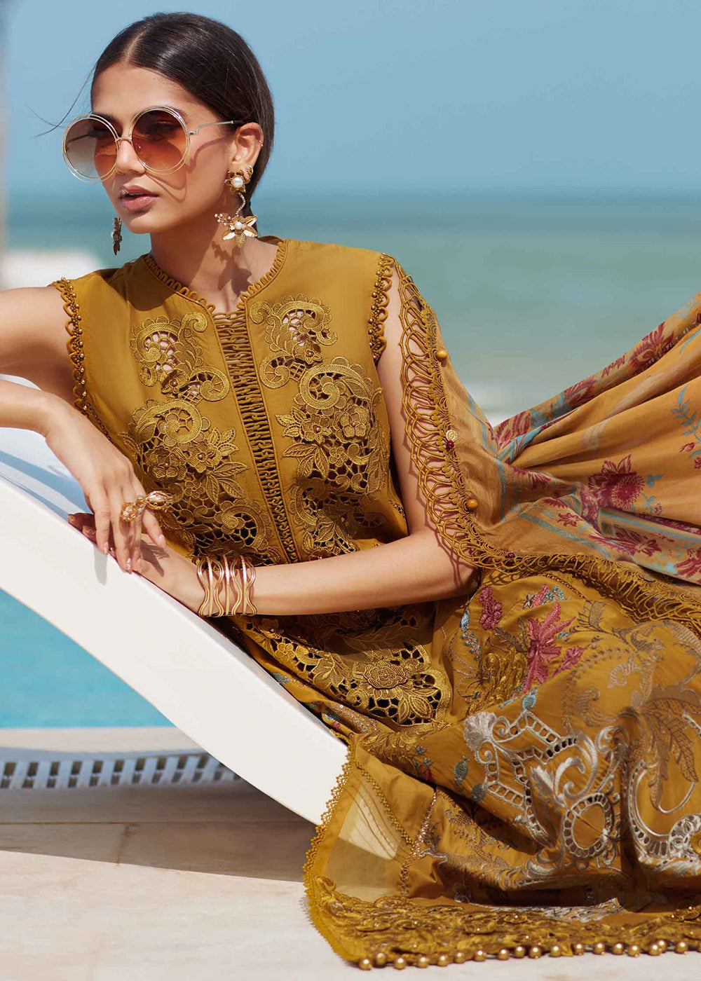 Buy Now Unstitched Luxury Lawn '25 by Maria B | EL-25-06 Online in US, UK, Canada, Germany, Italy, Austria, France, UAE, Qatar & Worldwide at Empress Clothing.