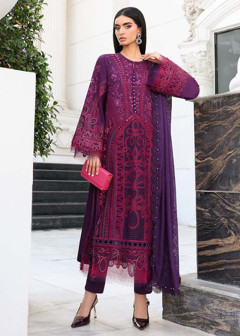 Buy Now Premium Luxury Eid Lawn '26 by Maria B | EL-26-14 Online in US, UK, Canada, France, Italy, Germany, Greece, Sweden, UAE, Africa & Worldwide at Empress.