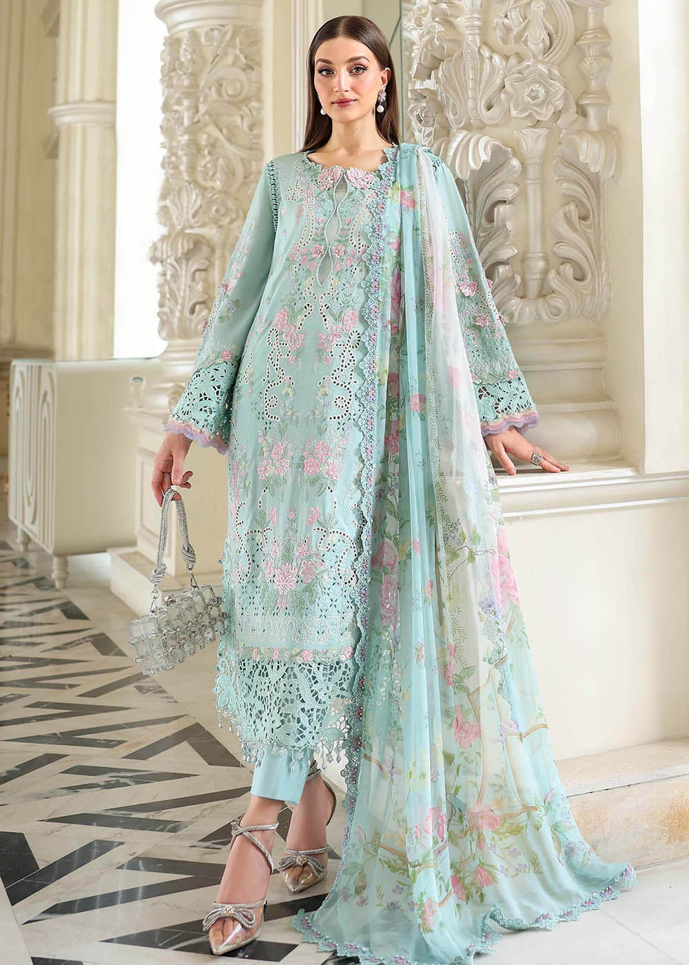 Buy Now Premium Luxury Eid Lawn '26 by Maria B | EL-26-15 Online in US, UK, Canada, France, Italy, Germany, Greece, Sweden, UAE, Africa & Worldwide at Empress.