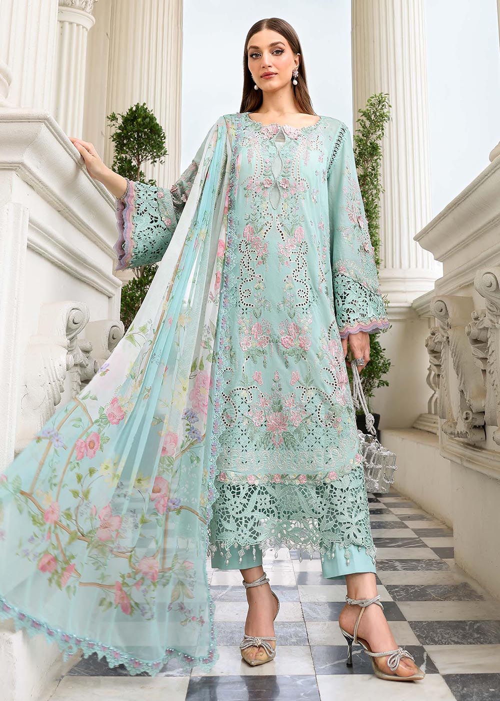 Buy Now Premium Luxury Eid Lawn '26 by Maria B | EL-26-15 Online in US, UK, Canada, France, Italy, Germany, Greece, Sweden, UAE, Africa & Worldwide at Empress.