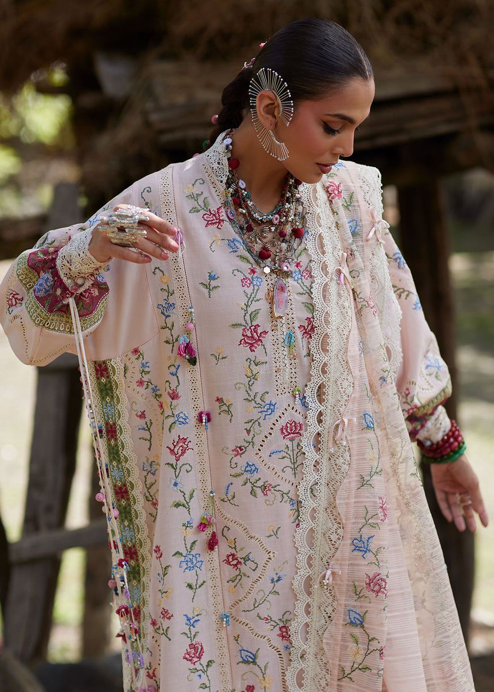 Buy Now Kashmee Luxury Lawn '26 by Elan | SOZRAAG (EL26-03 A) Online in US, UK, Canada, France, Italy, Germany, Greece, Sweden, Africa & Worldwide at Empress.