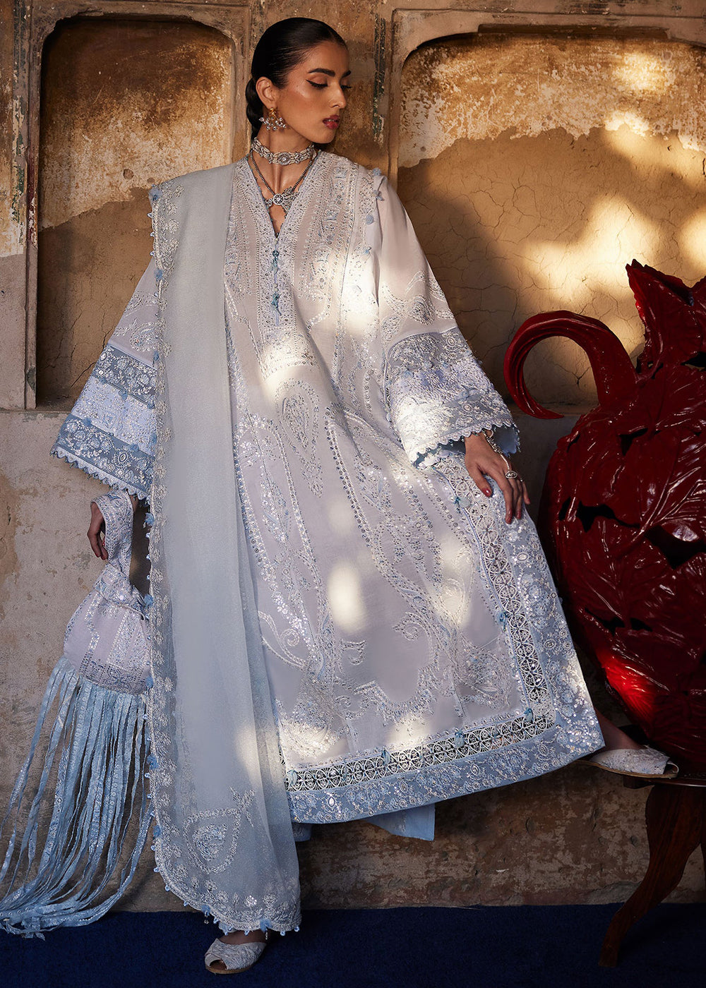Buy Now Kashmee Luxury Lawn '26 by Elan | ROUHAAN (EL26-04 A) Online in US, UK, Canada, France, Italy, Germany, Greece, Sweden, Africa & Worldwide at Empress.