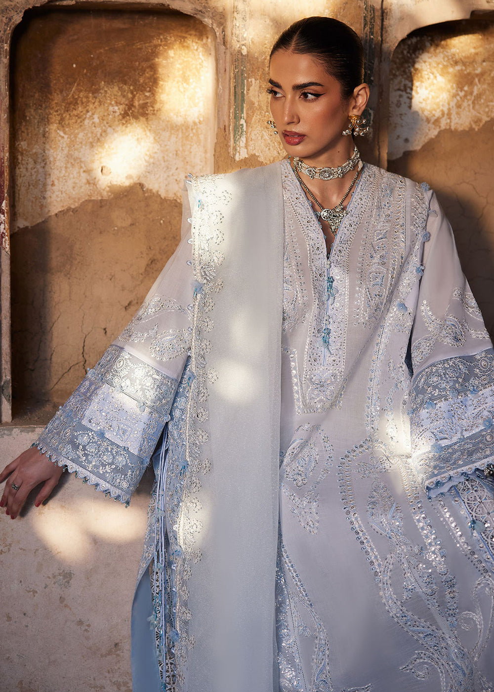 Buy Now Kashmee Luxury Lawn '26 by Elan | ROUHAAN (EL26-04 A) Online in US, UK, Canada, France, Italy, Germany, Greece, Sweden, Africa & Worldwide at Empress.