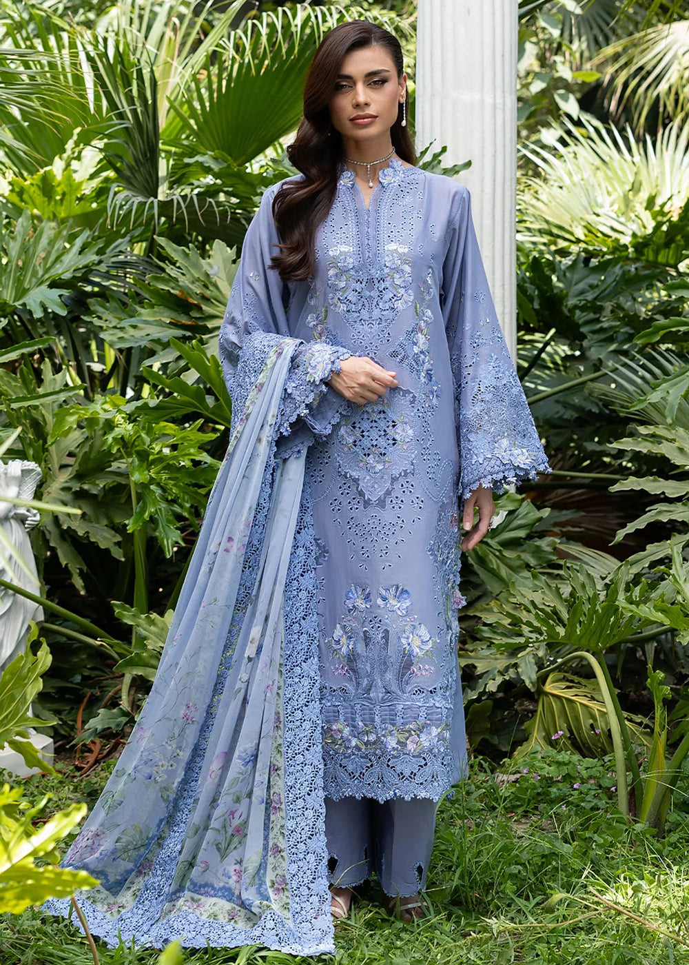 Buy Premium Luxury Lawn '26 by Elaf Premium | ELQ-2B LAVENDER LUXE Online in US, UK, Canada, France, Italy, Germany, Greece, Sweden, UAE & Worldwide at Empress.