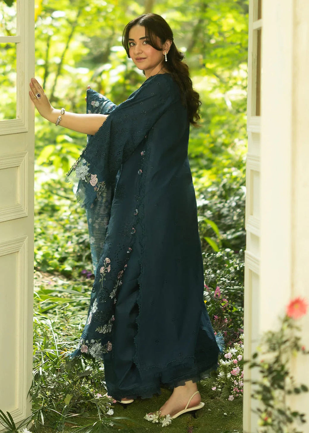 Buy Premium Luxury Lawn '26 by Elaf Premium | ELQ-3B EMERALD FERN Online in US, UK, Canada, France, Italy, Germany, Greece, Sweden, UAE & Worldwide at Empress.