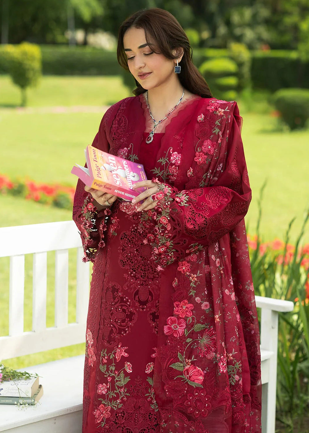 Buy Premium Luxury Lawn '26 by Elaf Premium | ELQ-4A FALLING PETALS Online in US, UK, Canada, France, Italy, Germany, Greece, Sweden, UAE & Worldwide at Empress.