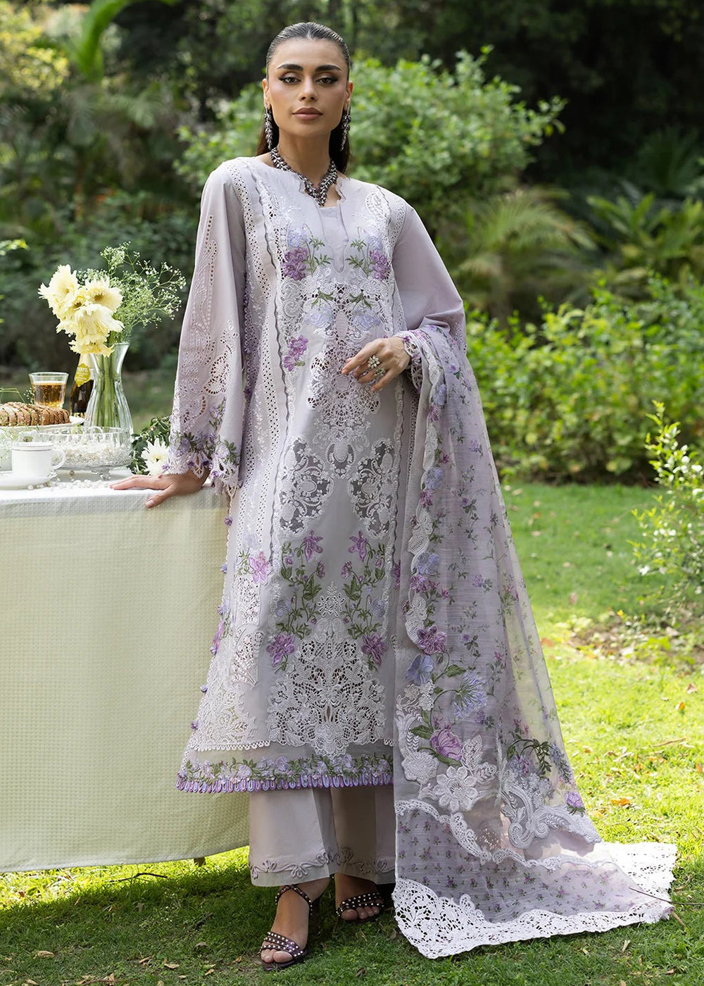 Buy Premium Luxury Lawn '26 by Elaf Premium | ELQ-4B PURE PLUM Online in US, UK, Canada, France, Italy, Germany, Greece, Sweden, UAE & Worldwide at Empress.