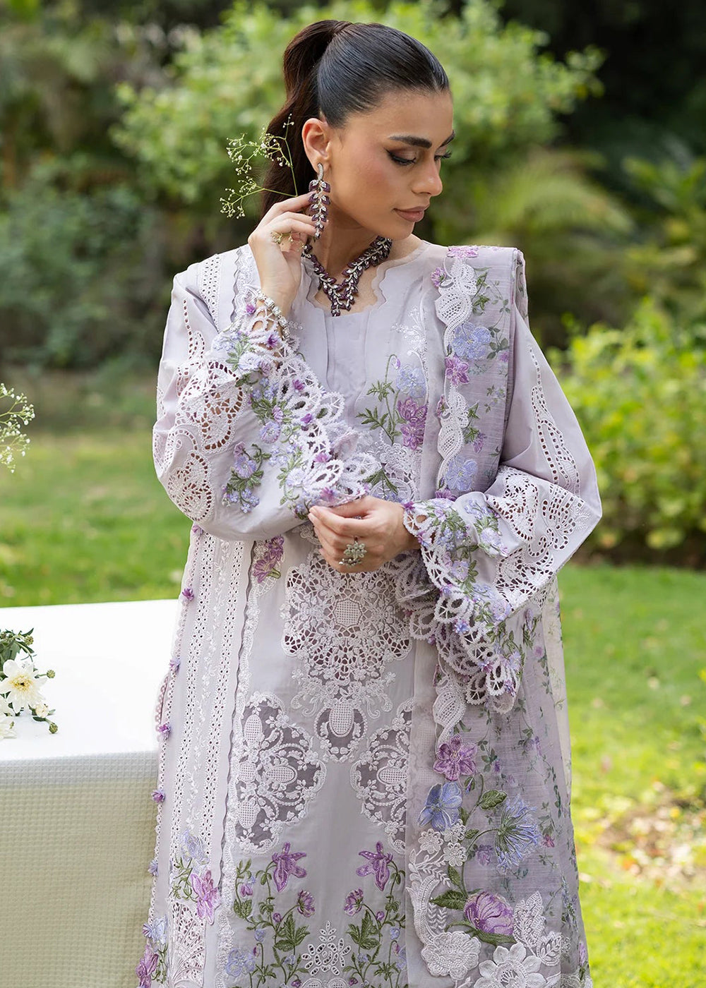 Buy Premium Luxury Lawn '26 by Elaf Premium | ELQ-4B PURE PLUM Online in US, UK, Canada, France, Italy, Germany, Greece, Sweden, UAE & Worldwide at Empress.