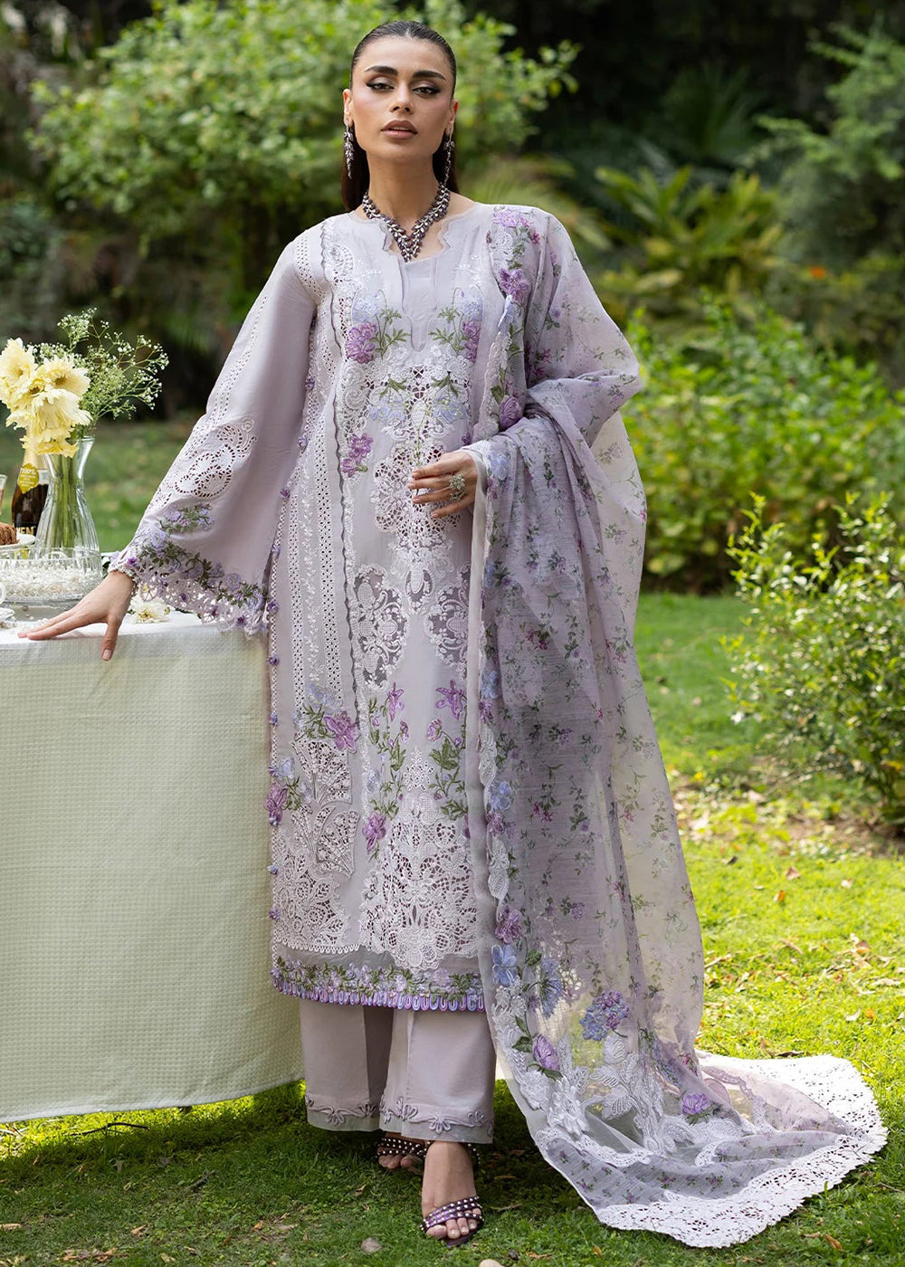 Buy Premium Luxury Lawn '26 by Elaf Premium | ELQ-4B PURE PLUM Online in US, UK, Canada, France, Italy, Germany, Greece, Sweden, UAE & Worldwide at Empress.