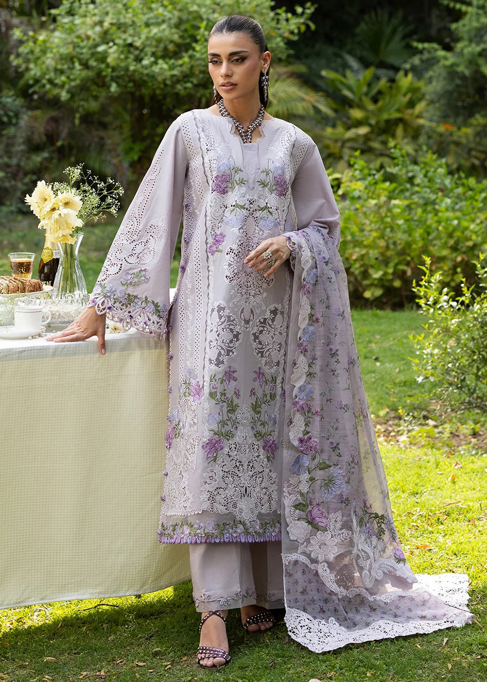 Buy Premium Luxury Lawn '26 by Elaf Premium | ELQ-4B PURE PLUM Online in US, UK, Canada, France, Italy, Germany, Greece, Sweden, UAE & Worldwide at Empress.