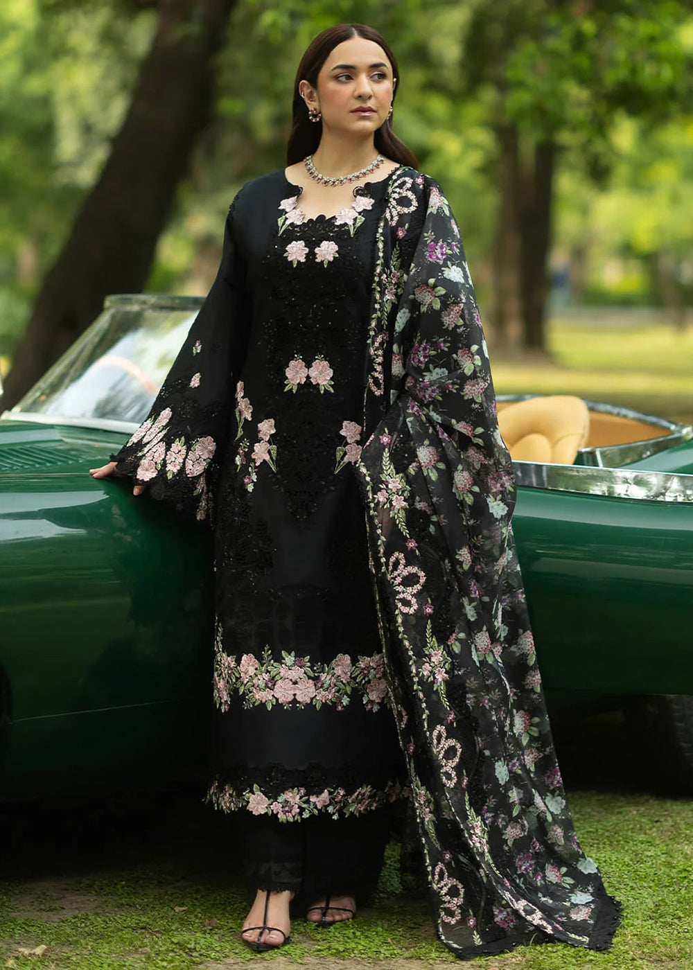 Buy Premium Luxury Lawn '26 by Elaf Premium | ELQ-5B BLACK MASCARA Online in US, UK, Canada, France, Italy, Germany, Greece, Sweden, UAE & Worldwide at Empress.