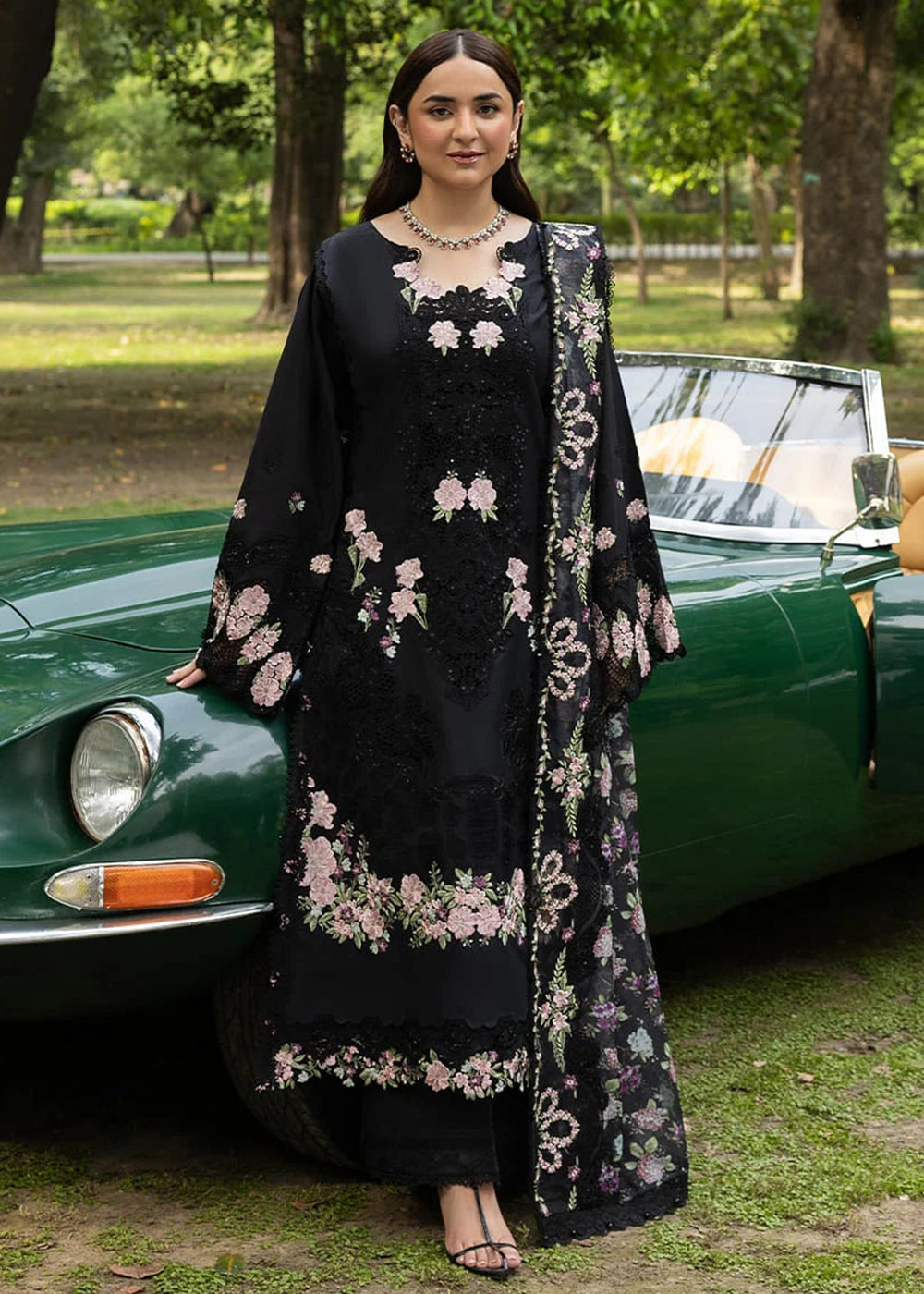 Buy Premium Luxury Lawn '26 by Elaf Premium | ELQ-5B BLACK MASCARA Online in US, UK, Canada, France, Italy, Germany, Greece, Sweden, UAE & Worldwide at Empress.