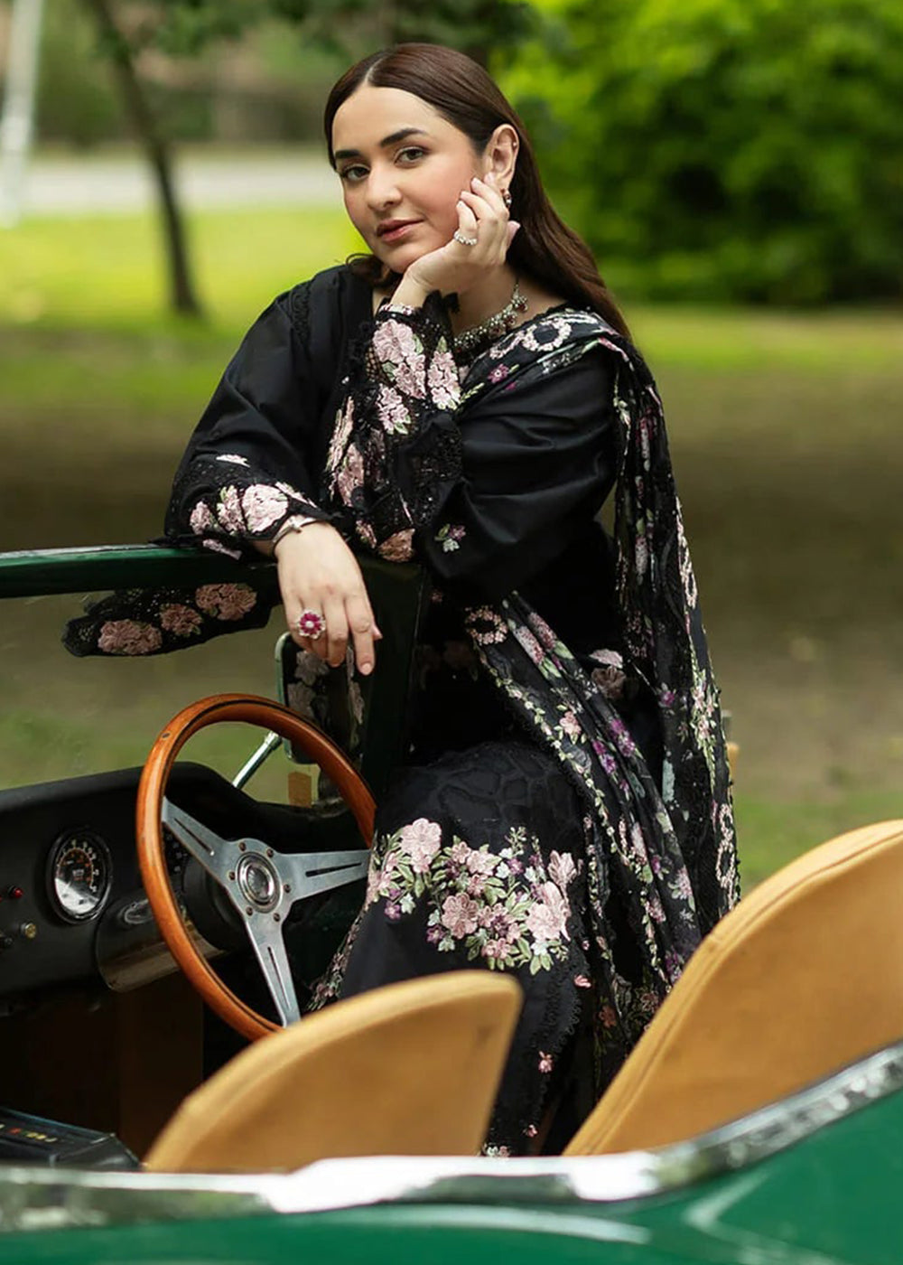 Buy Premium Luxury Lawn '26 by Elaf Premium | ELQ-5B BLACK MASCARA Online in US, UK, Canada, France, Italy, Germany, Greece, Sweden, UAE & Worldwide at Empress.