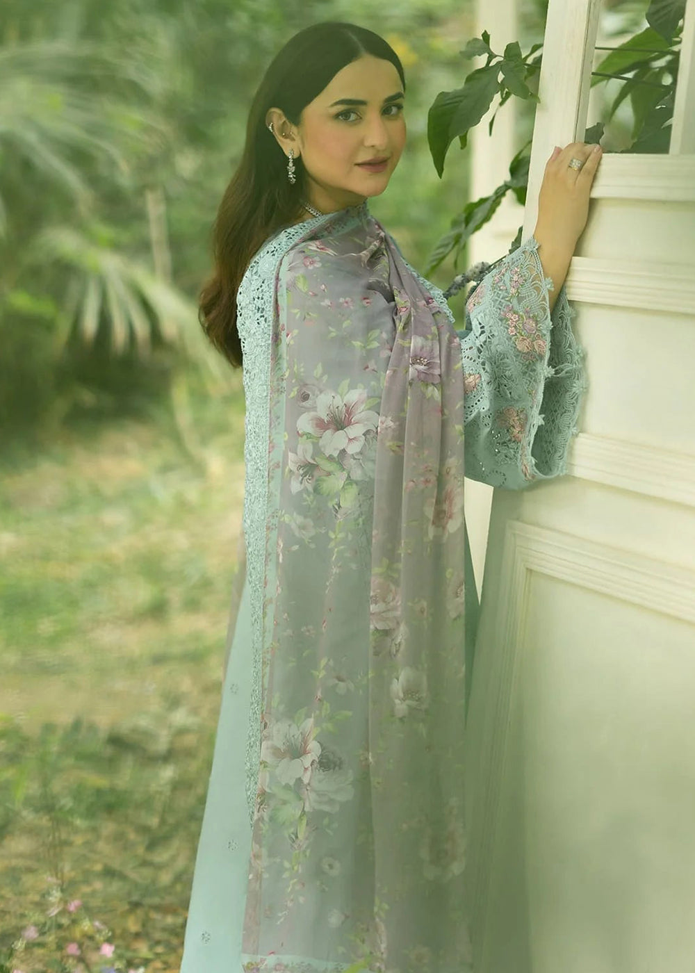 Buy Premium Luxury Lawn '26 by Elaf Premium | ELQ-6B MINT STORY Online in US, UK, Canada, France, Italy, Germany, Greece, Sweden, UAE & Worldwide at Empress.