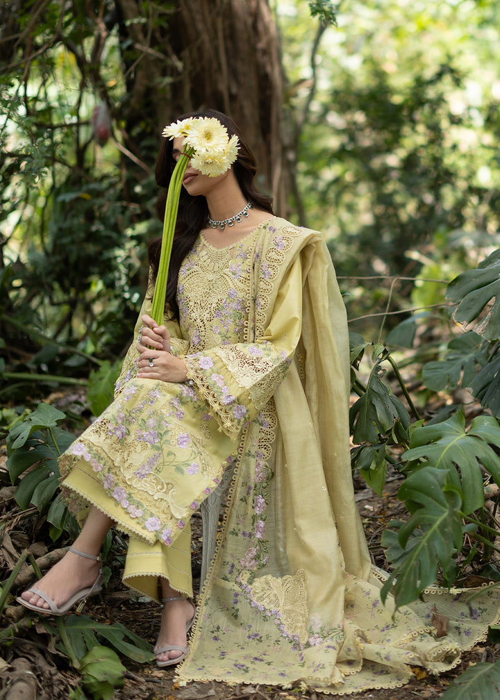 Buy Premium Luxury Lawn '26 by Elaf Premium | ELQ-7A BUTTER YELLOW Online in US, UK, Canada, France, Italy, Germany, Greece, Sweden, UAE & Worldwide at Empress.