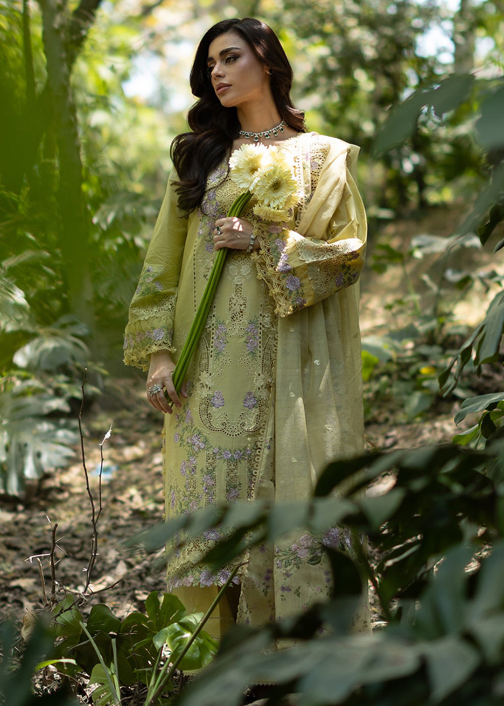 Buy Premium Luxury Lawn '26 by Elaf Premium | ELQ-7A BUTTER YELLOW Online in US, UK, Canada, France, Italy, Germany, Greece, Sweden, UAE & Worldwide at Empress.