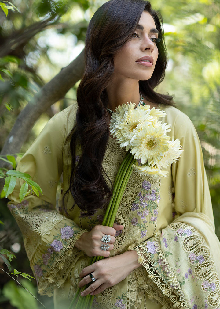 Buy Premium Luxury Lawn '26 by Elaf Premium | ELQ-7A BUTTER YELLOW Online in US, UK, Canada, France, Italy, Germany, Greece, Sweden, UAE & Worldwide at Empress.