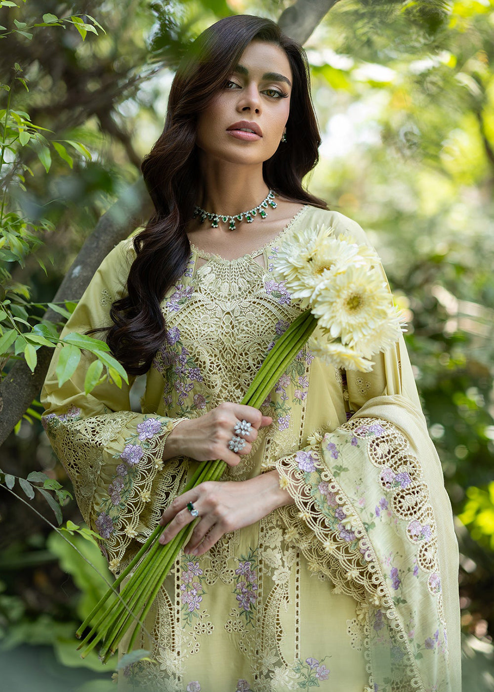 Buy Premium Luxury Lawn '26 by Elaf Premium | ELQ-7A BUTTER YELLOW Online in US, UK, Canada, France, Italy, Germany, Greece, Sweden, UAE & Worldwide at Empress.
