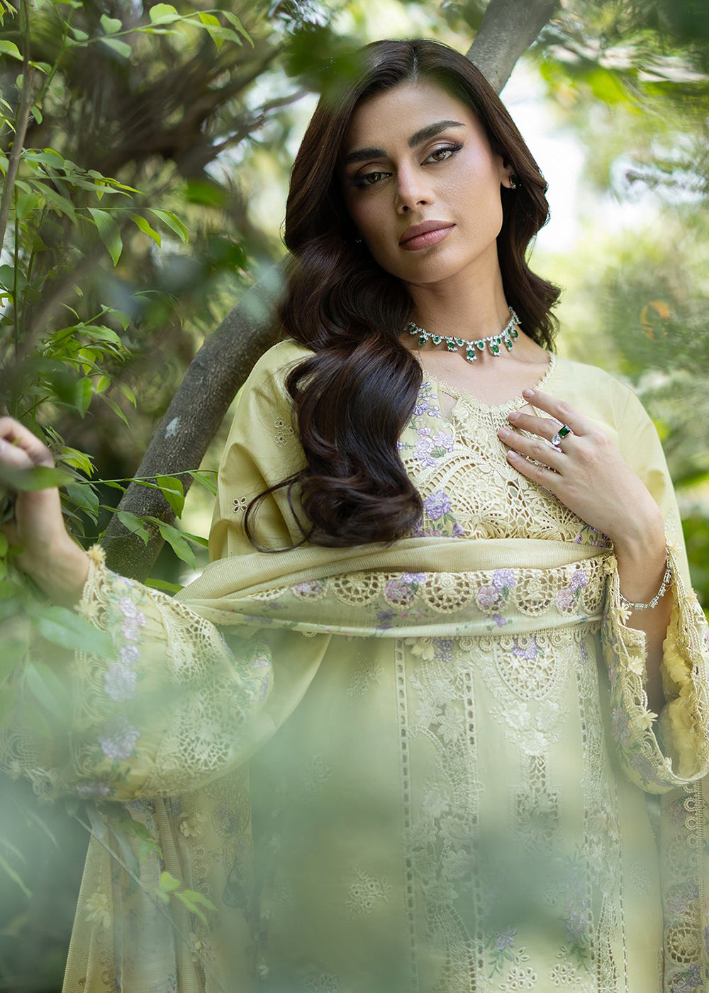 Buy Premium Luxury Lawn '26 by Elaf Premium | ELQ-7A BUTTER YELLOW Online in US, UK, Canada, France, Italy, Germany, Greece, Sweden, UAE & Worldwide at Empress.
