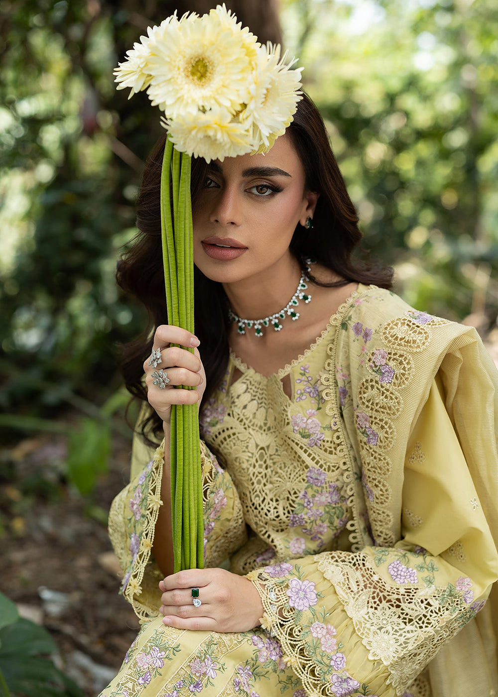 Buy Premium Luxury Lawn '26 by Elaf Premium | ELQ-7A BUTTER YELLOW Online in US, UK, Canada, France, Italy, Germany, Greece, Sweden, UAE & Worldwide at Empress.