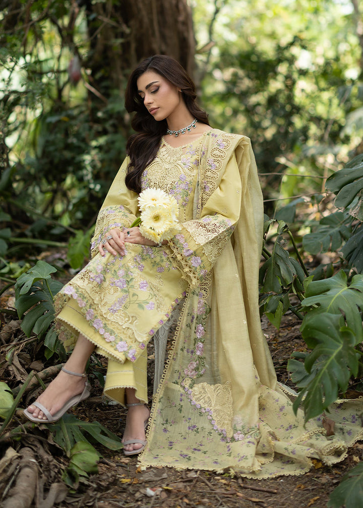 Buy Premium Luxury Lawn '26 by Elaf Premium | ELQ-7A BUTTER YELLOW Online in US, UK, Canada, France, Italy, Germany, Greece, Sweden, UAE & Worldwide at Empress.