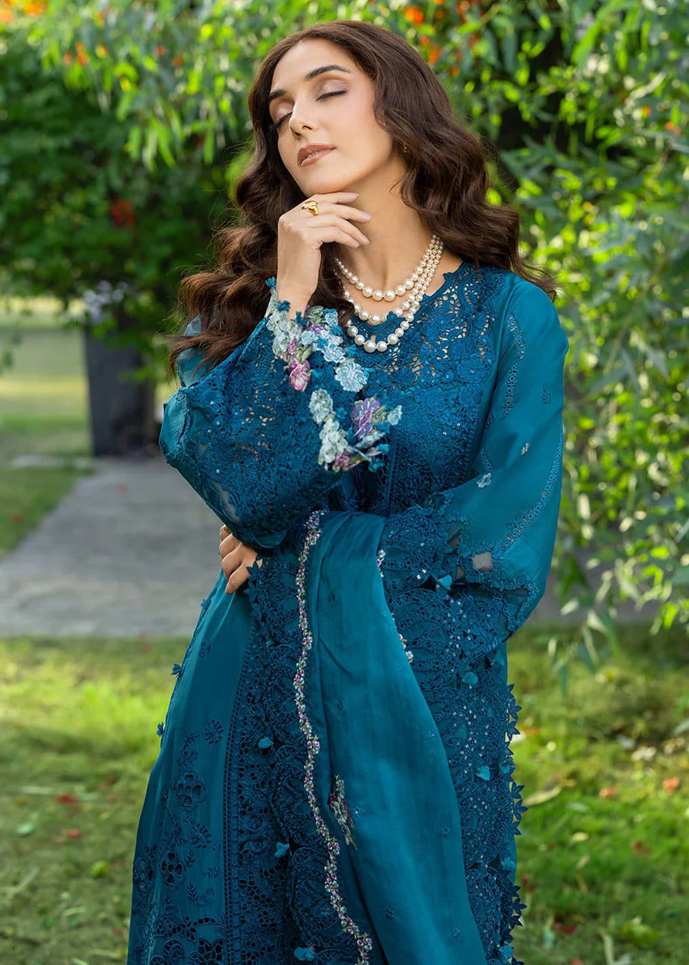 Buy Premium Luxury Lawn '26 by Elaf Premium | ELY-06 SAPPHIRE Online in US, UK, Canada, France, Italy, Germany, Greece, Sweden, UAE & Worldwide at Empress.