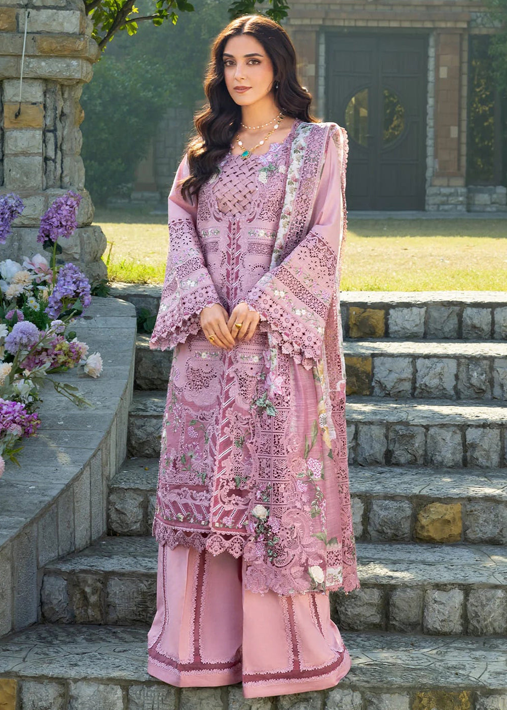 Buy Premium Luxury Lawn '26 by Elaf Premium | ELY-09 ROSEE Online in US, UK, Canada, France, Italy, Germany, Greece, Sweden, UAE & Worldwide at Empress.