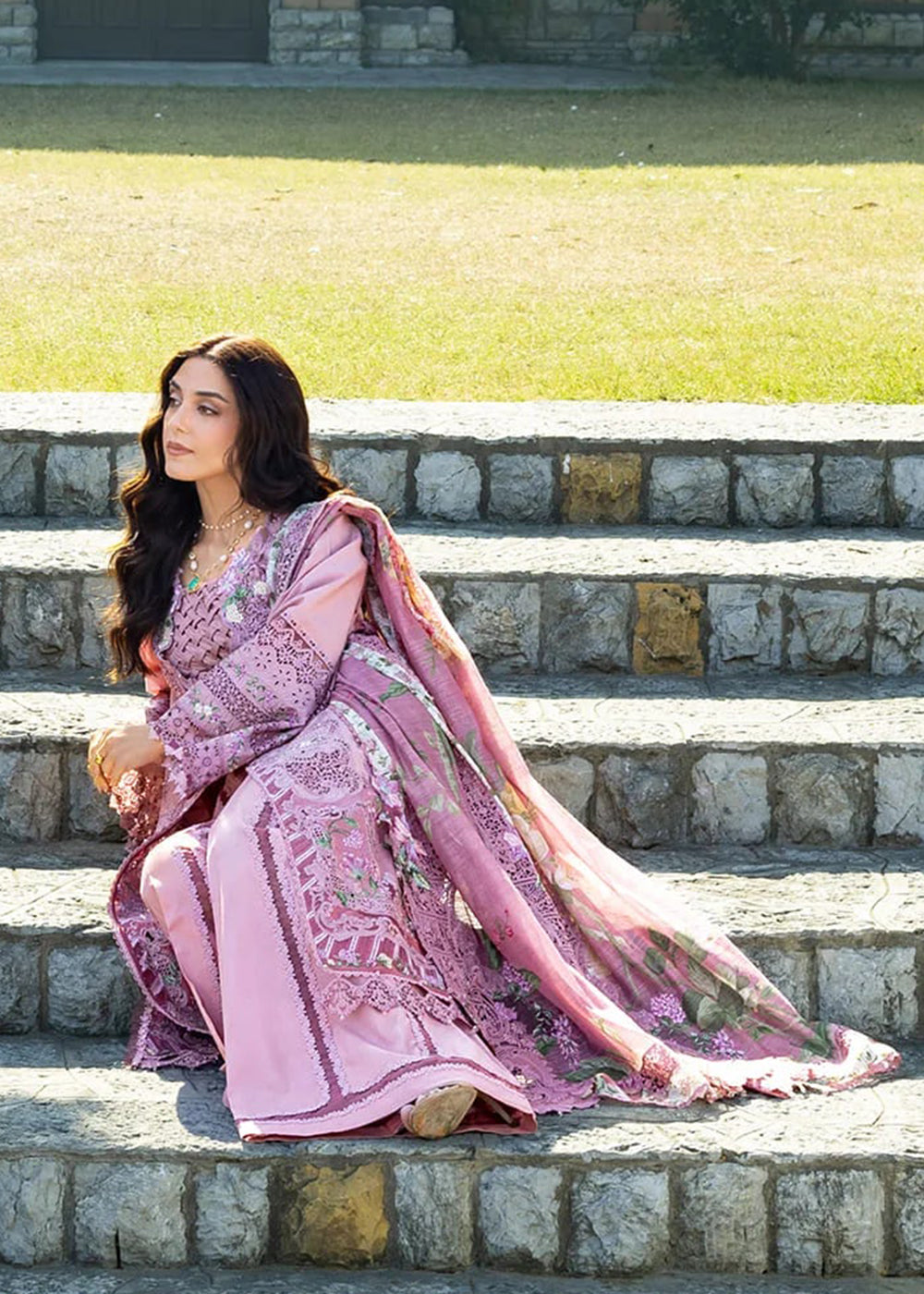 Buy Premium Luxury Lawn '26 by Elaf Premium | ELY-09 ROSEE Online in US, UK, Canada, France, Italy, Germany, Greece, Sweden, UAE & Worldwide at Empress.